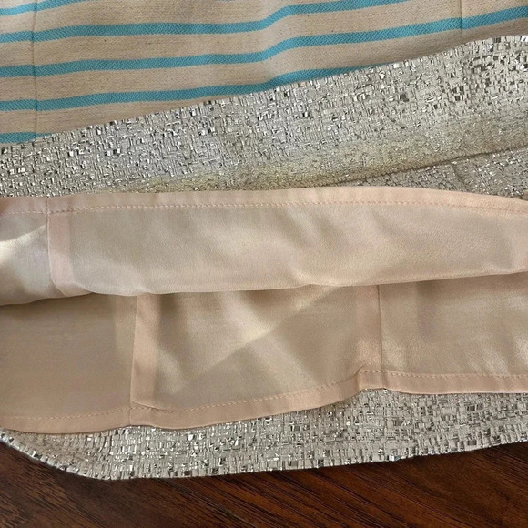 Lilly Pulitzer Remi Dress- Strapless Blue Horizon Stripe Metallic Silver-Size 0 - Picture 8 of 12